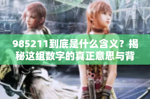 985211到底是什么含义？揭秘这组数字的真正意思与背景。